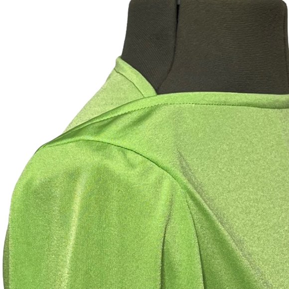 Vintage HALSTON IV Dorian Lime Green Long Sleeved Boat Neck Column Maxi Dress - Picture 10 of 16